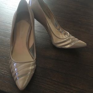 Gianni Bini nude heels with clear detail - size 7